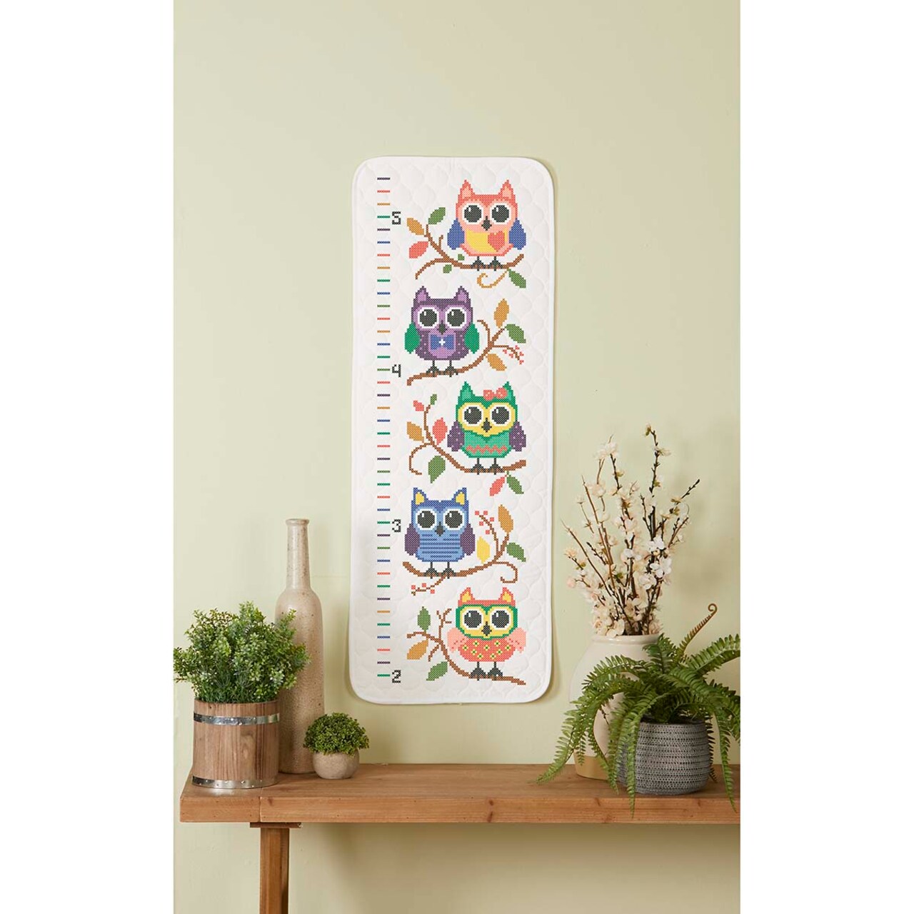 Baby by Herrschners Happy Owls Growth Chart Stamped Cross-Stitch Kit